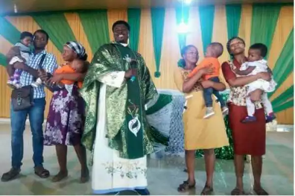 Photos: Nigerian couple welcome quadruplets after 7-yrs of childless marriage